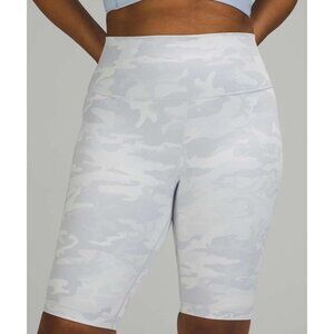 Lululemon Women's Wunder Under Gray Camo High Rise Short 10″ Size 14 Athleisure